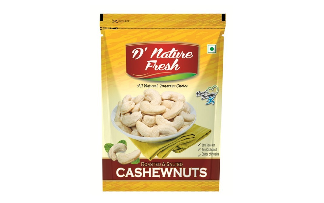 D'nature Fresh Roasted & Salted Cashewnuts    Pack  100 grams